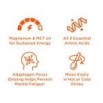 防彈品牌｜全方位能量膠原蛋白粉｜含九種必須氨基酸、人參、鎂、冬蟲夏草和MCT油｜巧克力口味：圖片 3